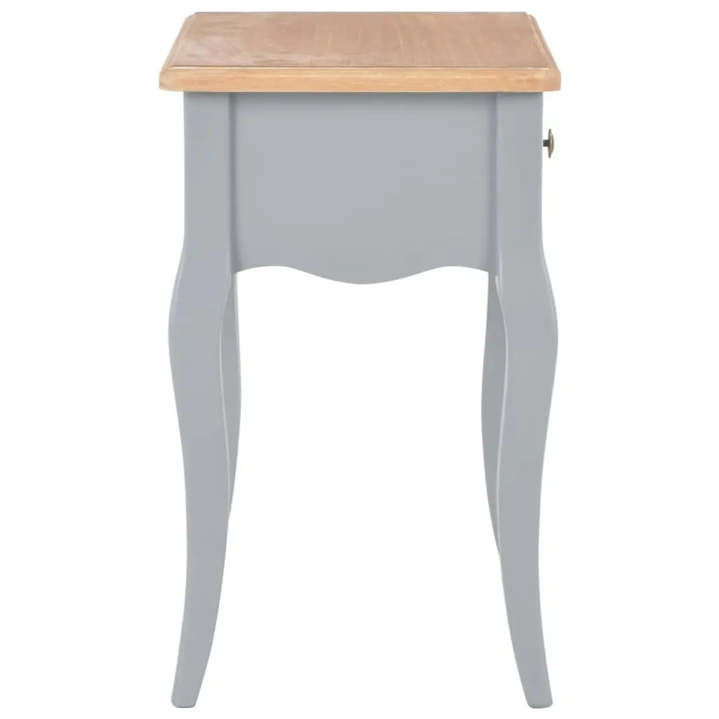 Nightstand Grey and Brown 40x30x50 cm Solid Pine Wood 280007