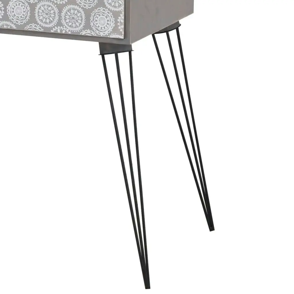 Nightstand with 1 Drawer Rectangular Grey 242232