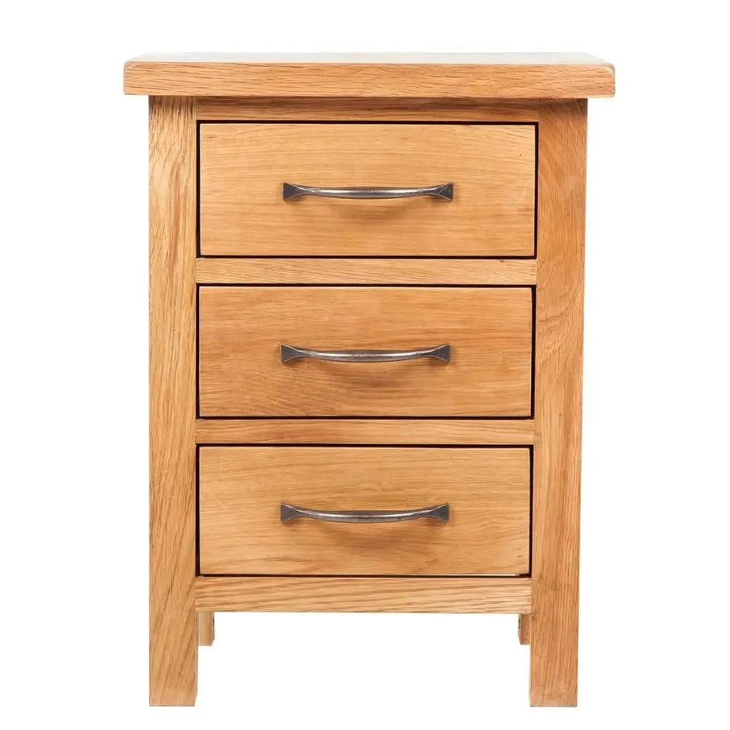 Nightstand with 3 Drawers 40x30x54 cm Solid Oak Wood 241674