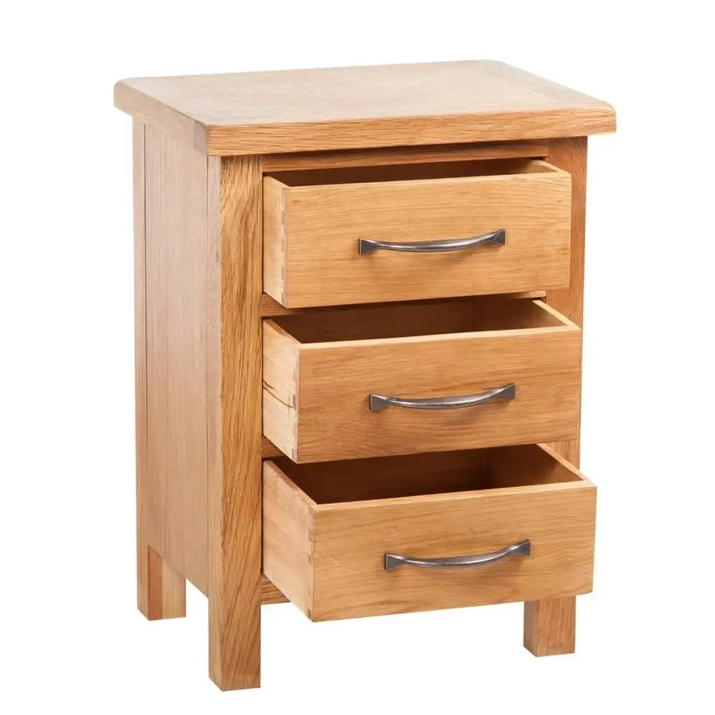 Nightstand with 3 Drawers 40x30x54 cm Solid Oak Wood 241674