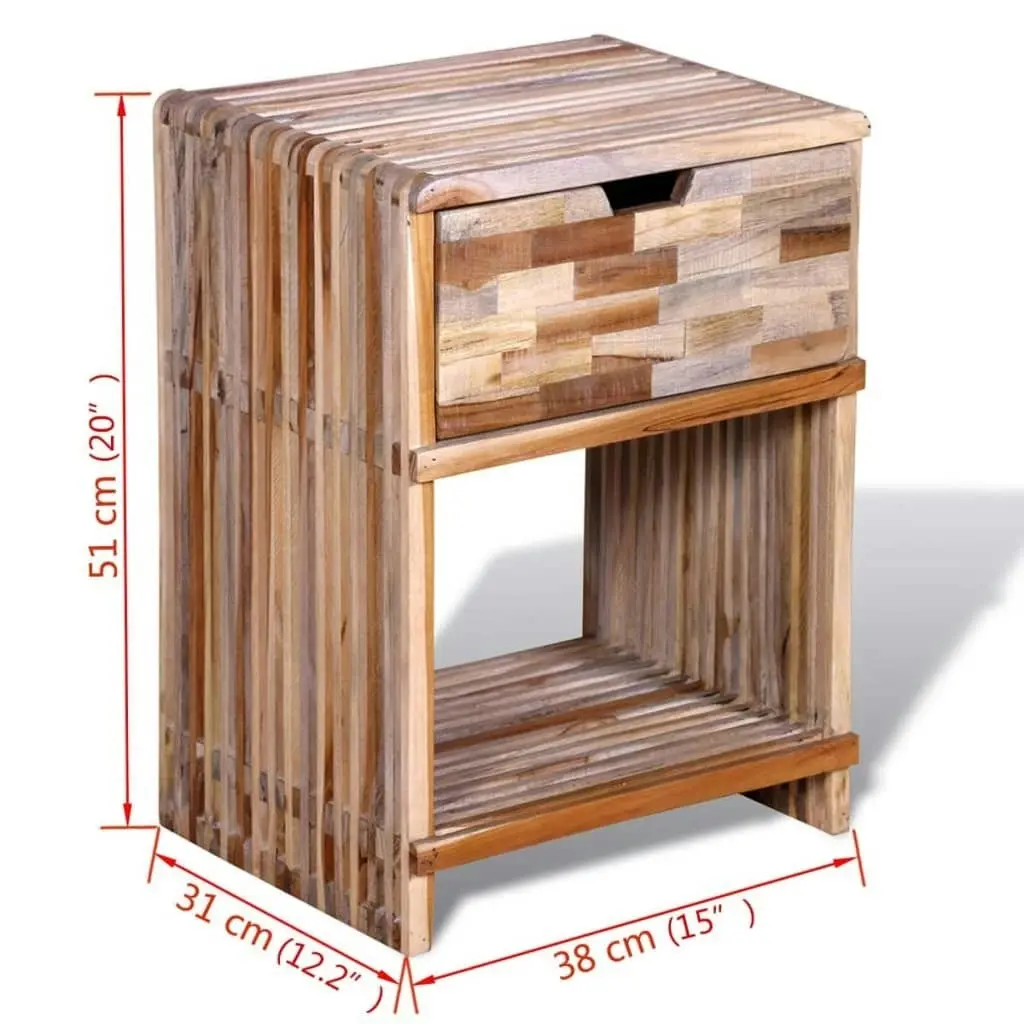 Nightstand with Drawer Reclaimed Teak Wood 241715