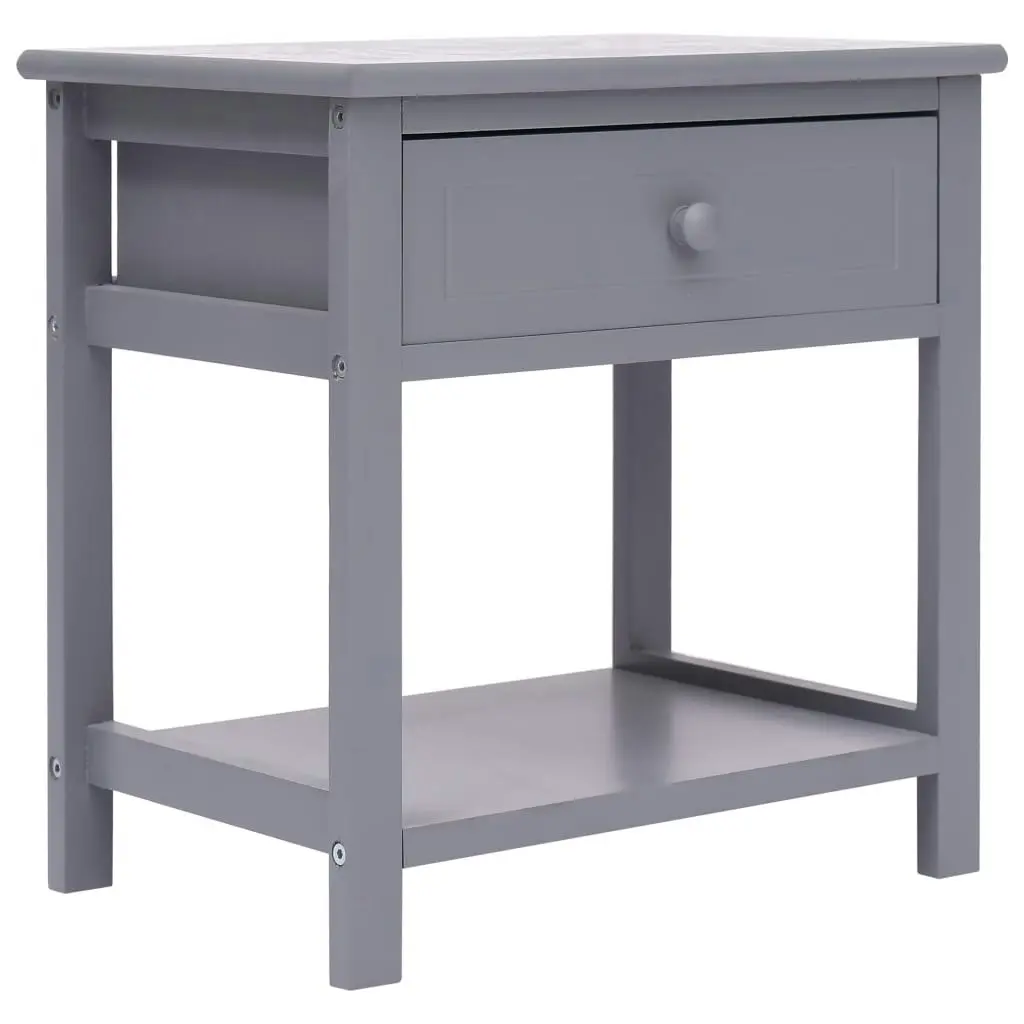 Nightstands 2 pcs Grey 40x29x42 cm Paulownia Wood 284051