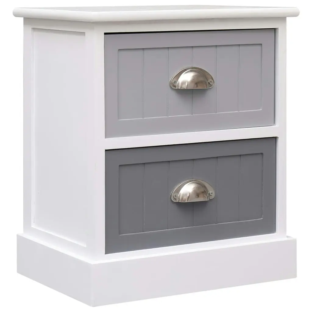 Nightstands 2 pcs Grey 38x28x45 cm Paulownia Wood 284053