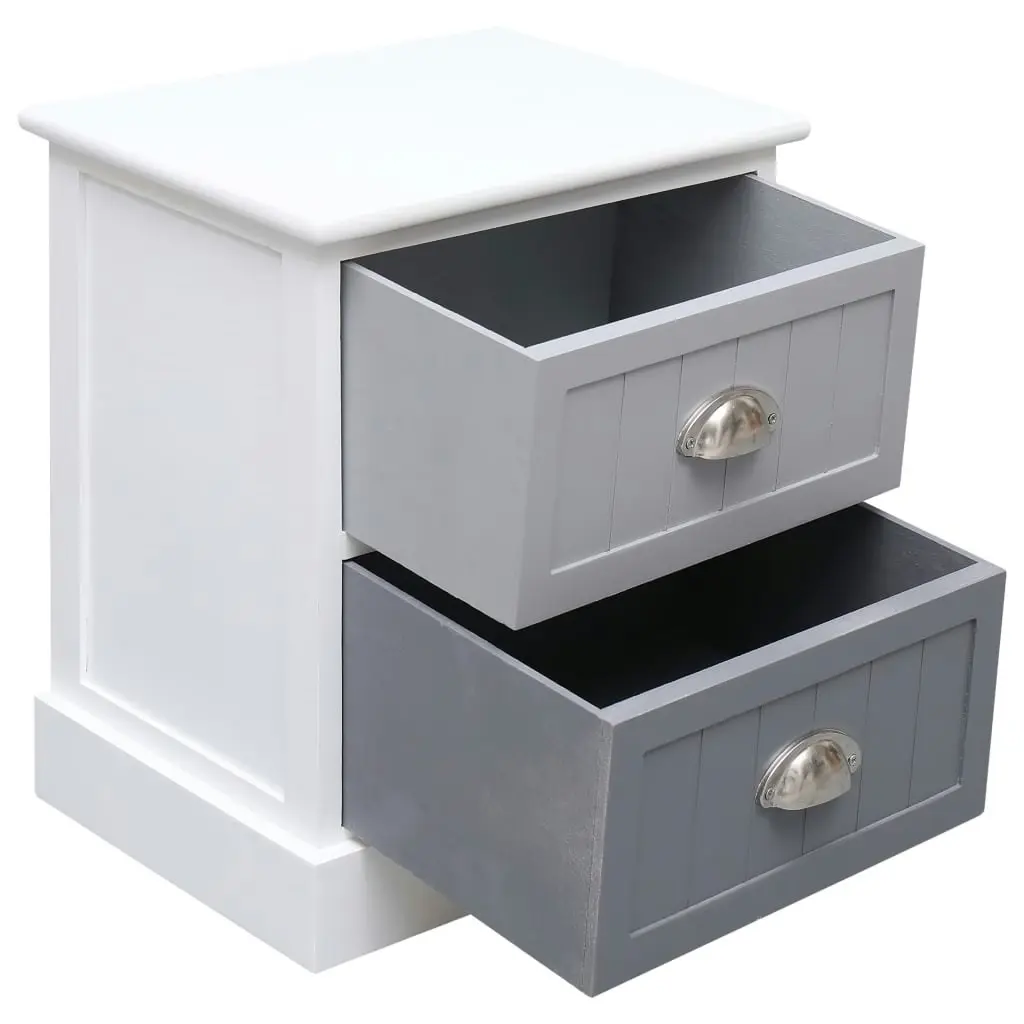 Nightstands 2 pcs Grey 38x28x45 cm Paulownia Wood 284053