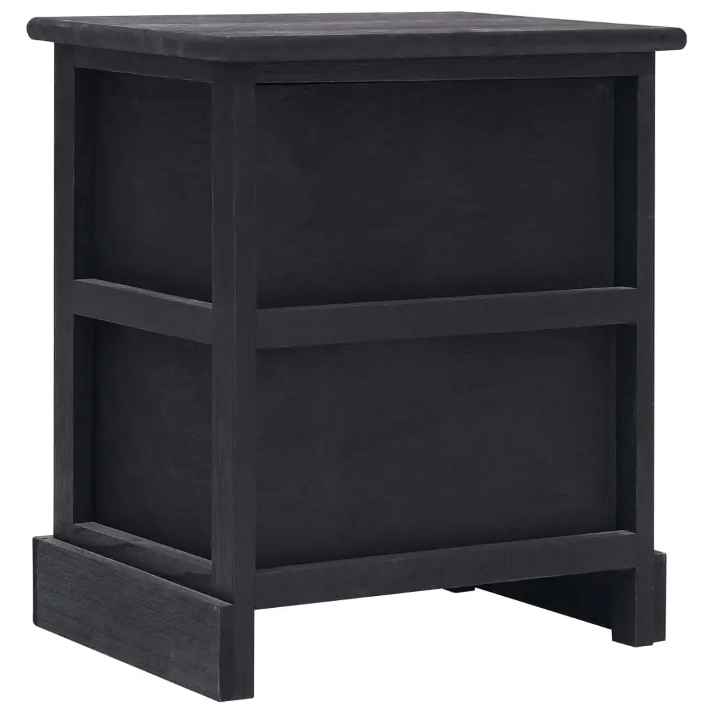 Nightstands 2 pcs Black 38x28x45 cm Paulownia Wood 284059