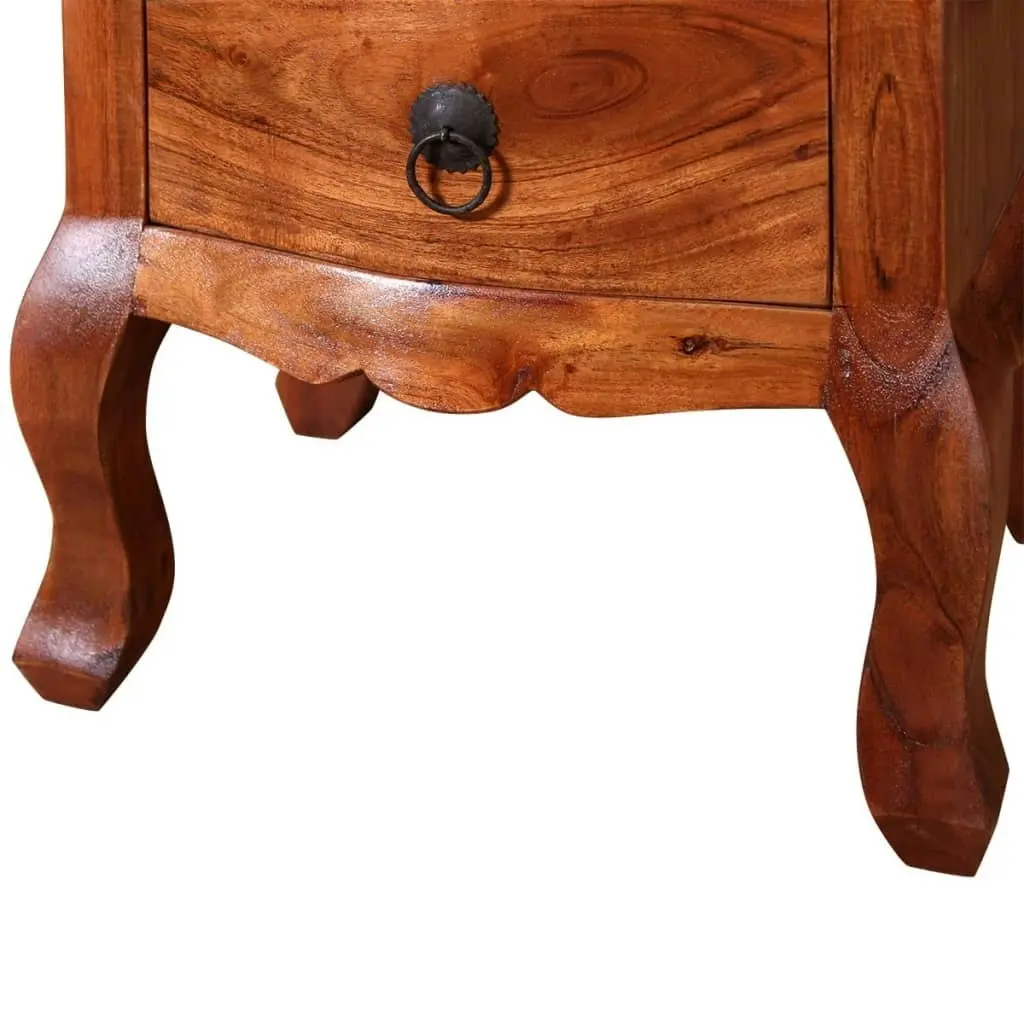 Nightstand with Drawers Solid Acacia Wood 243971