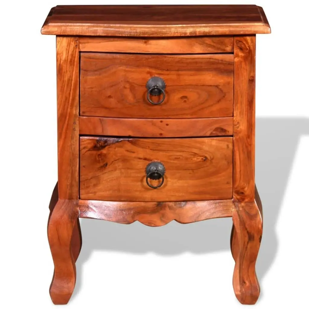 Nightstands with Drawers 2 pcs Solid Acacia Wood 243972