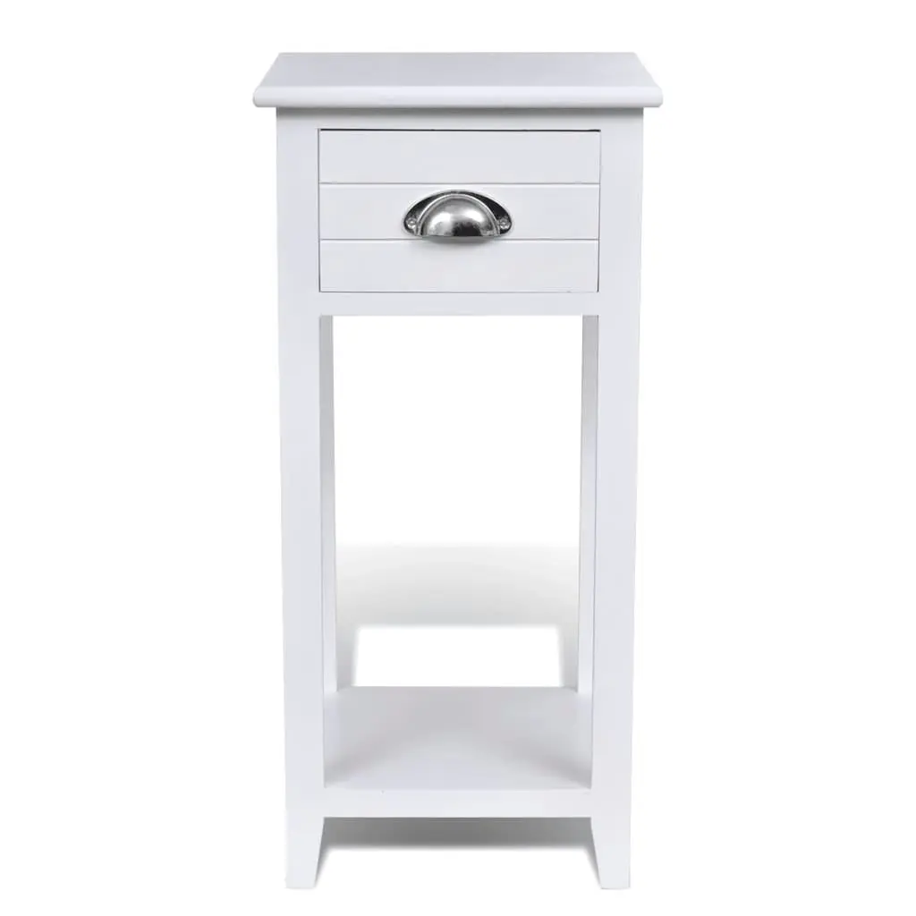 Nightstand with 1 Drawer White 242040