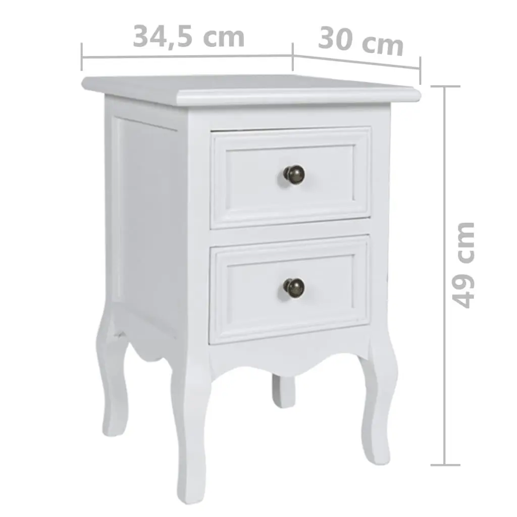 Nightstands 4 pcs with 2 Drawers MDF White 276039