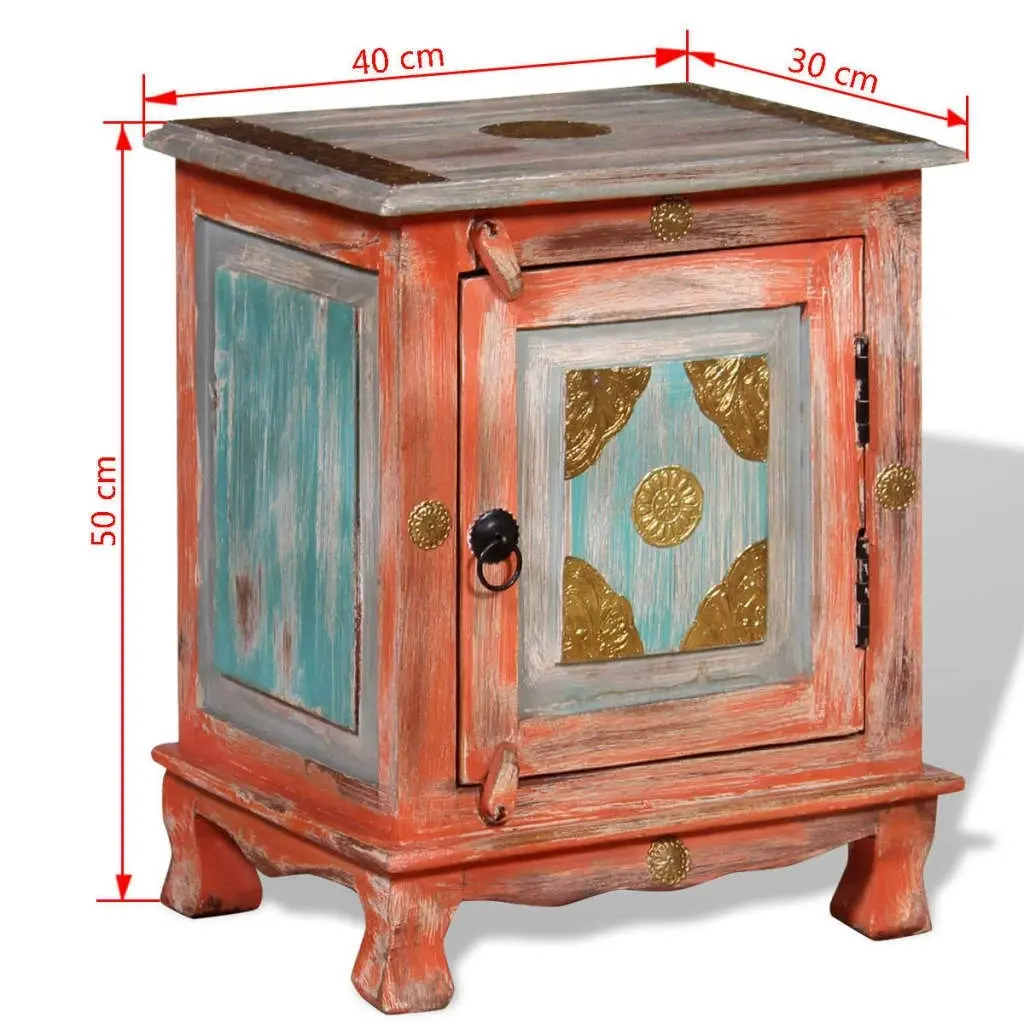 Nightstand Solid Mango Wood Orange 243969