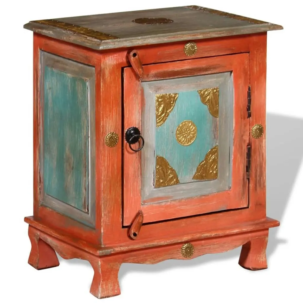 Nightstand Solid Mango Wood Orange 243969