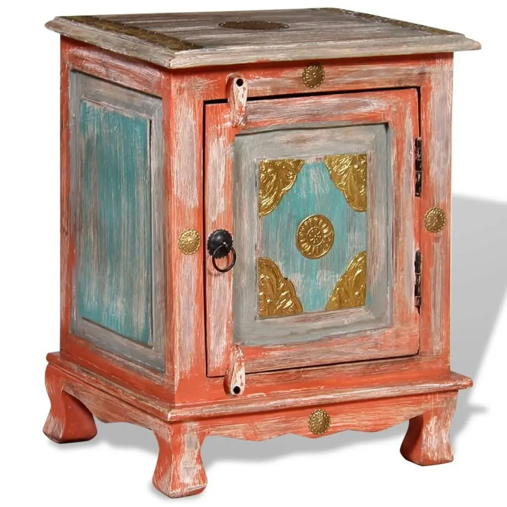 Nightstand Solid Mango Wood Orange 243969