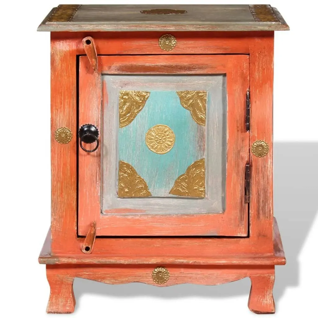 Nightstand Solid Mango Wood Orange 243969