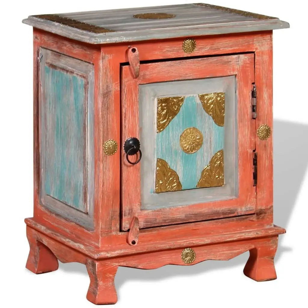 Nightstand Solid Mango Wood Orange 243969