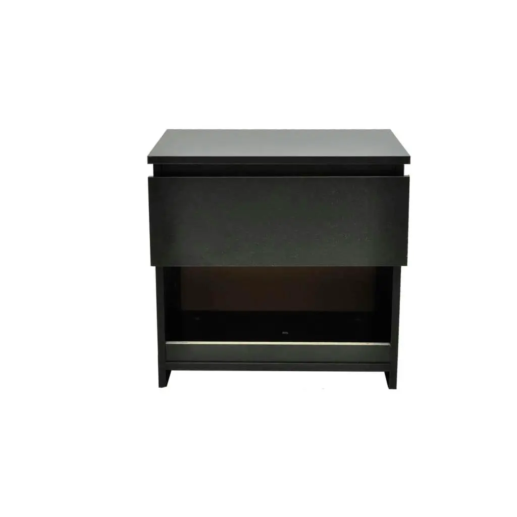 Nightstand with One-Drawer Black 2 pcs 240080