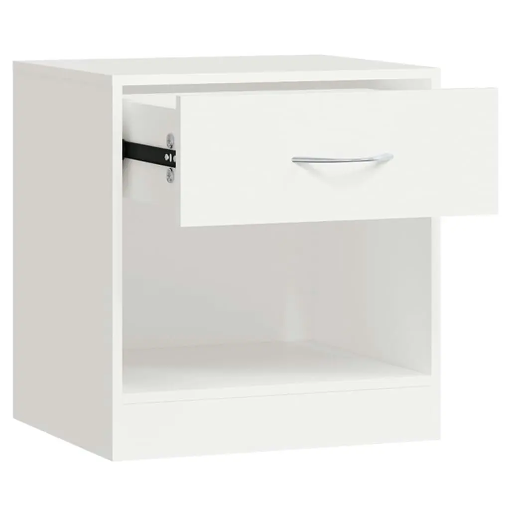 Nightstand 2 pcs with Drawer White 242547