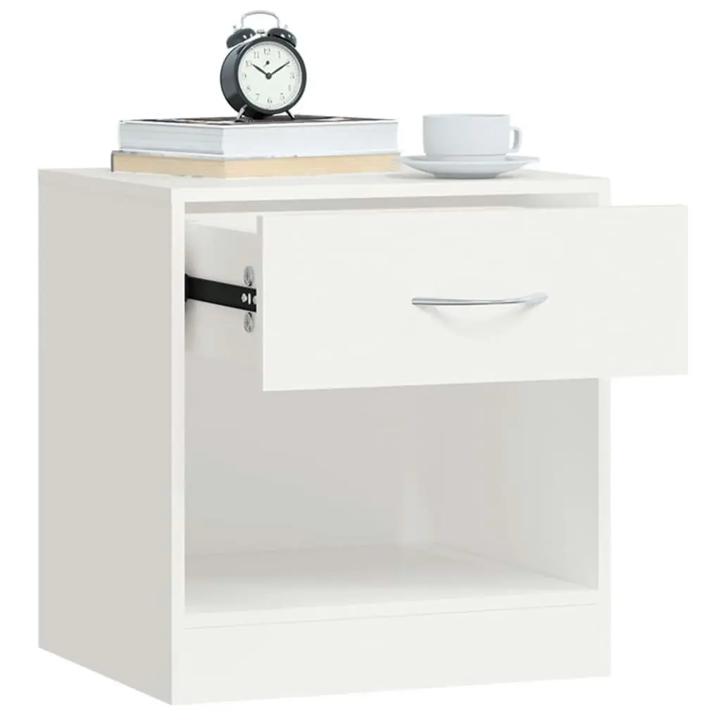 Nightstand 2 pcs with Drawer White 242547