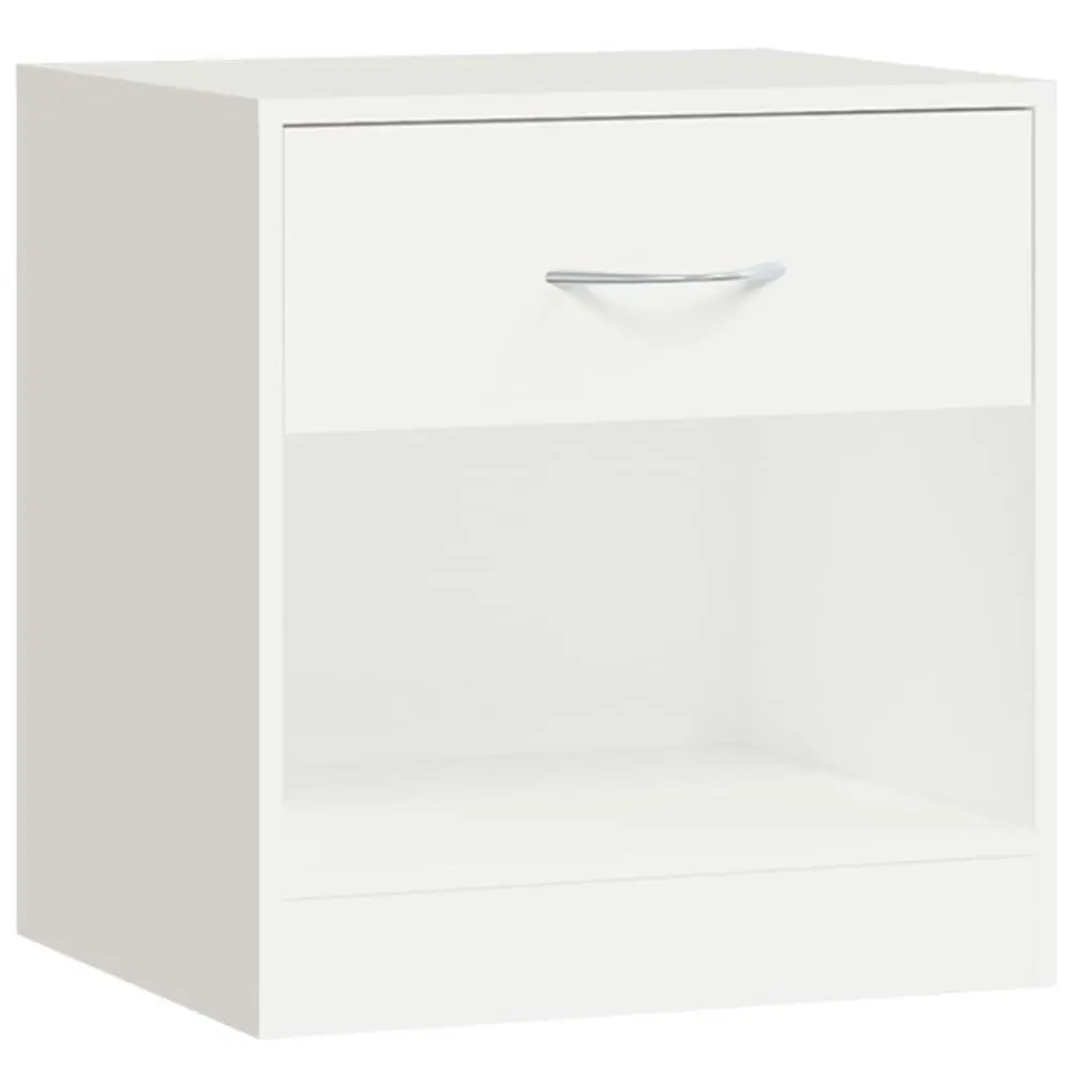 Nightstand 2 pcs with Drawer White 242547