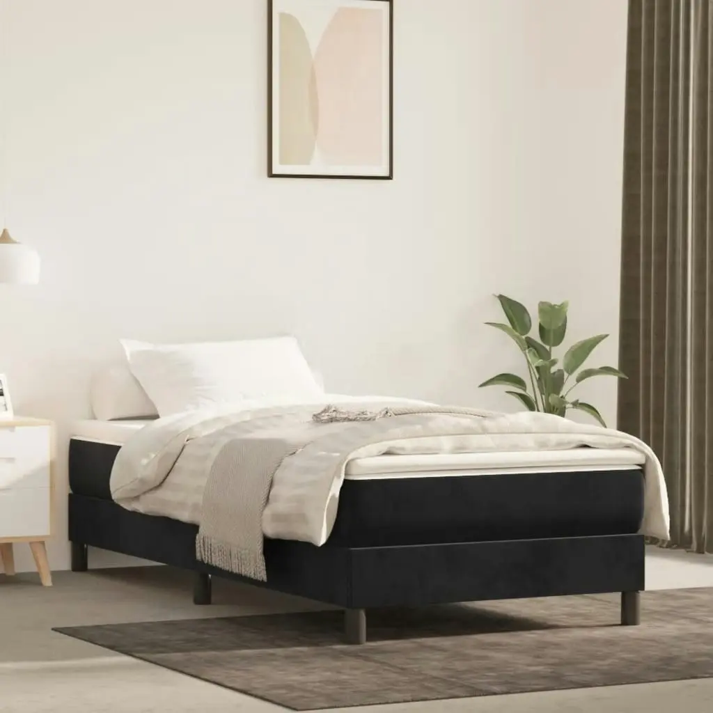 Pocket Spring Bed Mattress Black 106x203x20 cm King Single Size Velvet 4010077