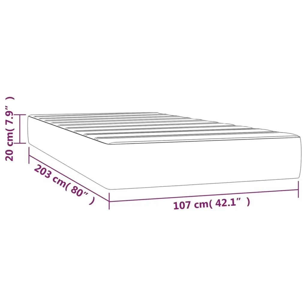 Pocket Spring Bed Mattress Black 107x203x20 cm Super Single Faux Leather 347903