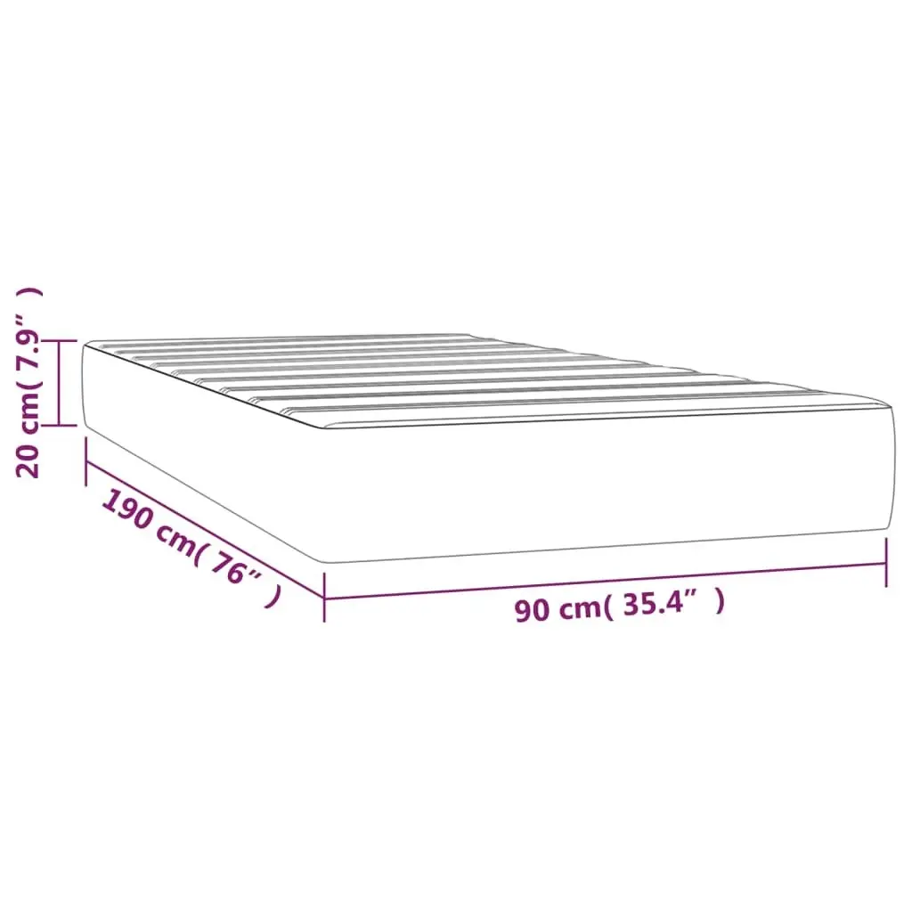 Pocket Spring Bed Mattress Black 90x190x20 cm Fabric 347696