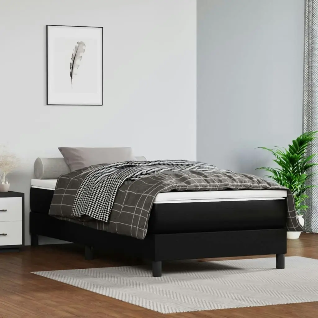 Pocket Spring Bed Mattress Black 90x190x20 cm Faux Leather 347702