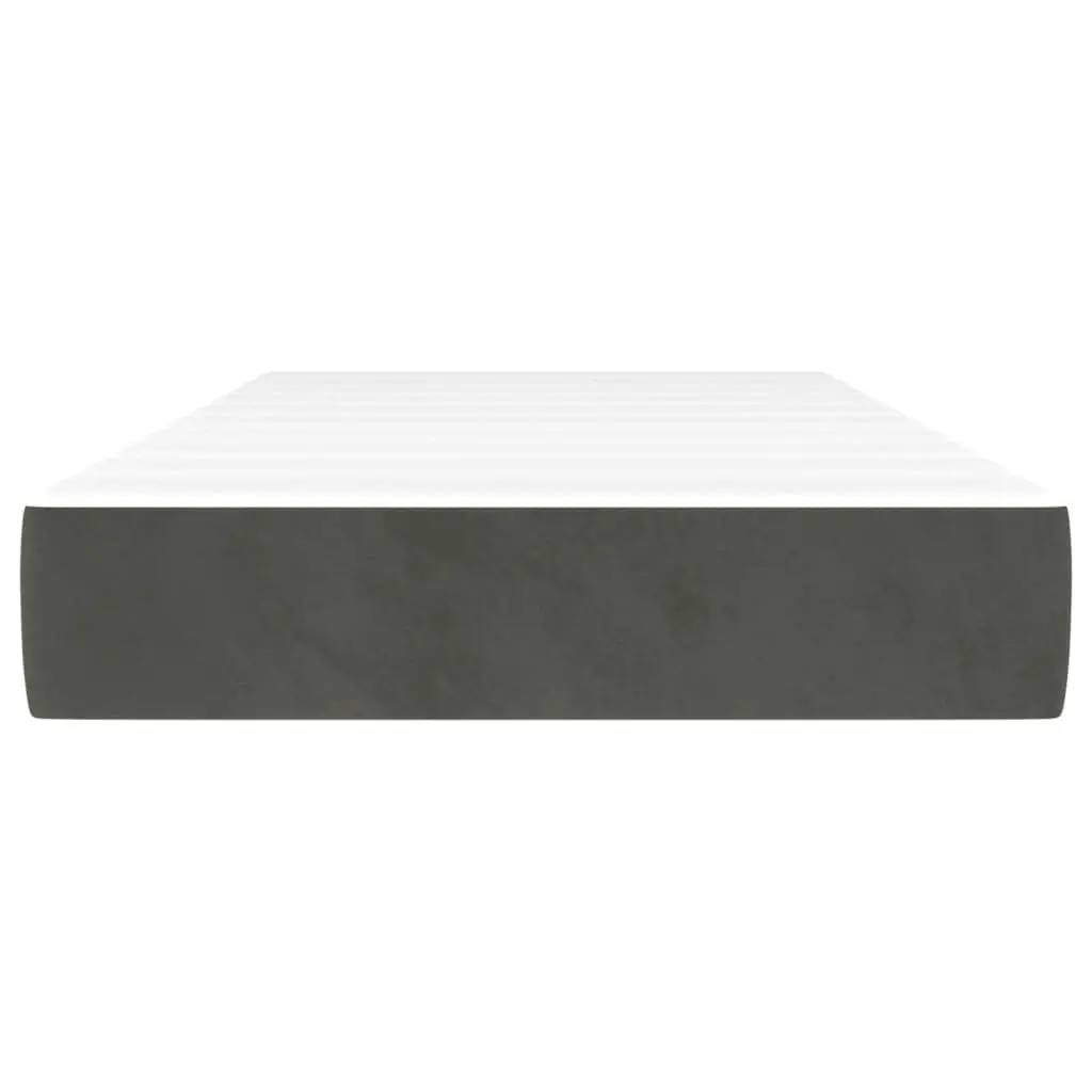 Pocket Spring Bed Mattress Dark Grey 107x203x20 cm Super Single Velvet 347904