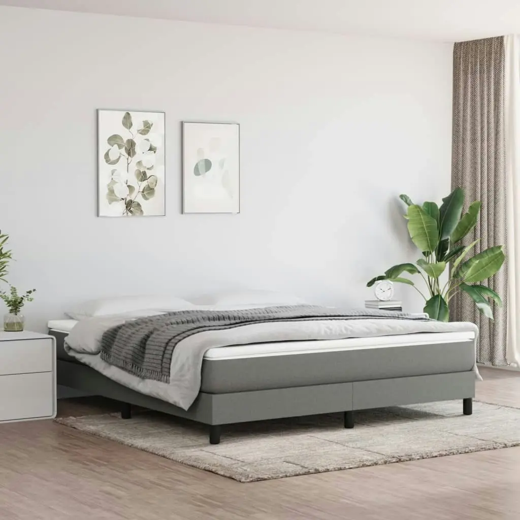 Pocket Spring Bed Mattress Dark Grey 152x203x20 cm Queen Fabric 347879