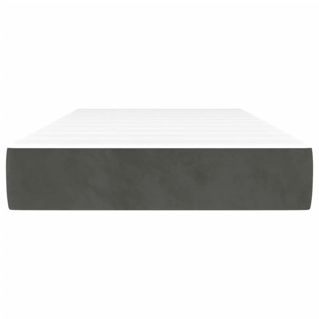 Pocket Spring Bed Mattress Dark Grey 90x190x20 cm Velvet 347709