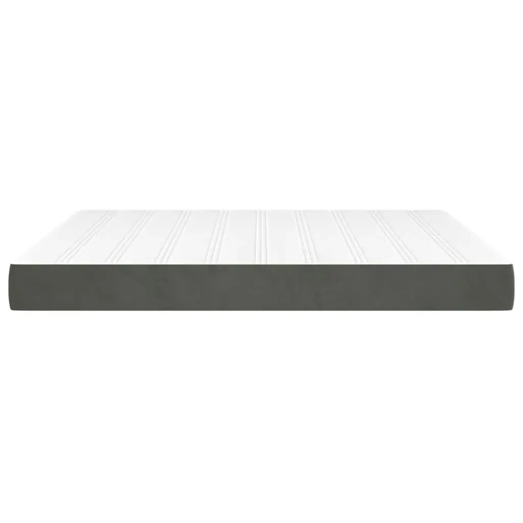 Pocket Spring Bed Mattress Dark Grey 152x203x20 cm Queen Velvet 347884