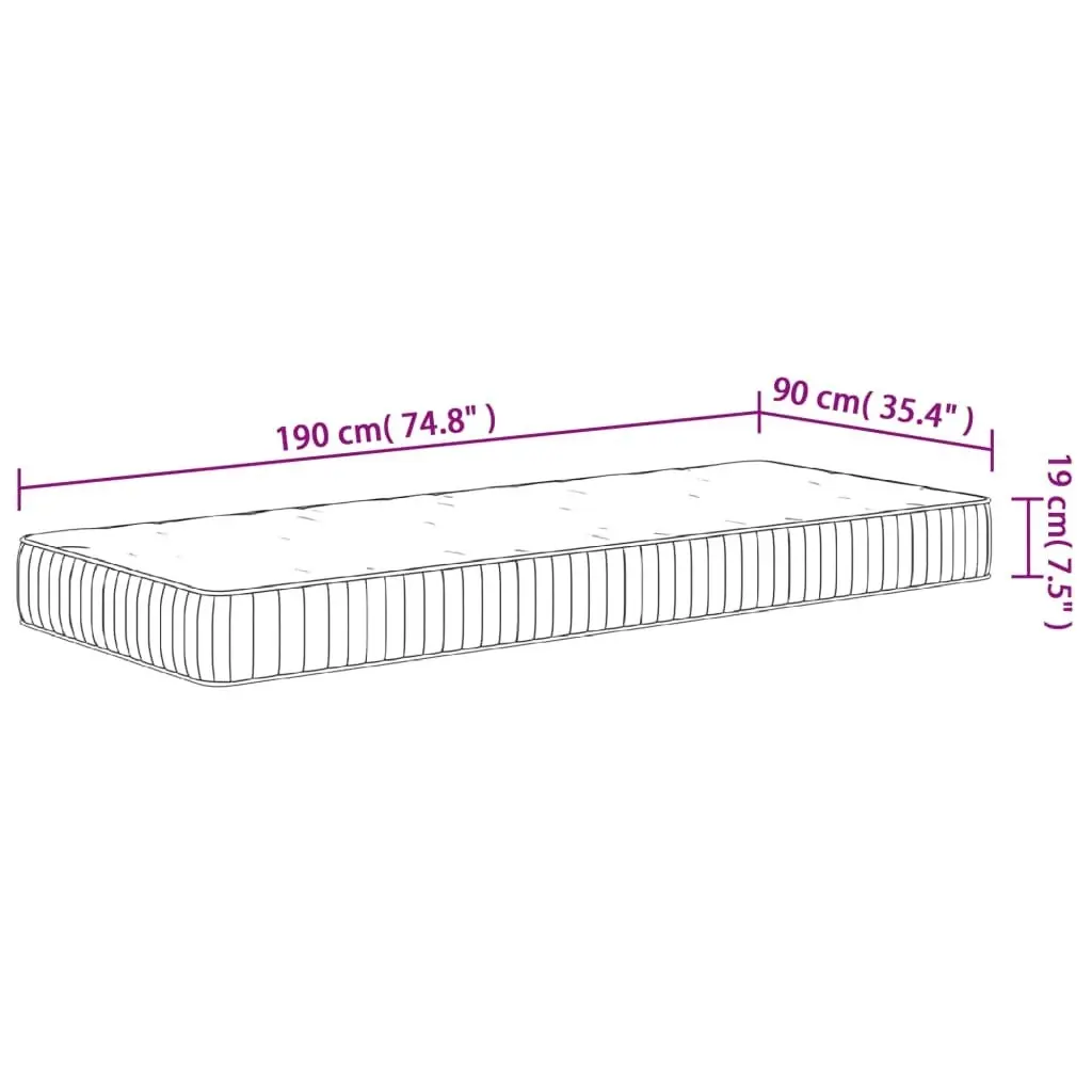 Pocket Spring Mattress Medium 90x190 cm 372809