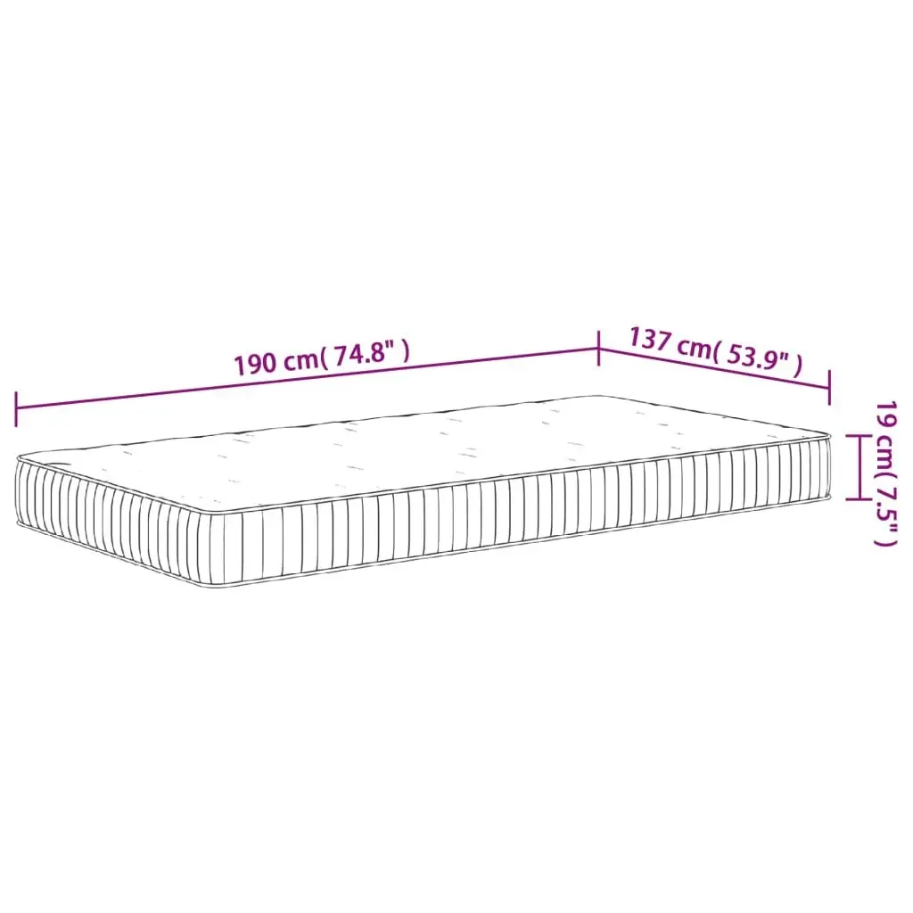 Pocket Spring Mattress Medium 137x190 cm 372814