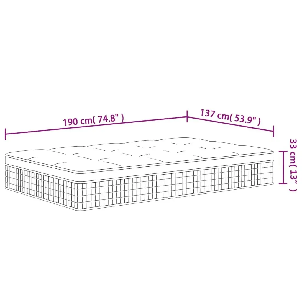 Pocket Spring Mattress Medium Firm 137x190 cm 3206440