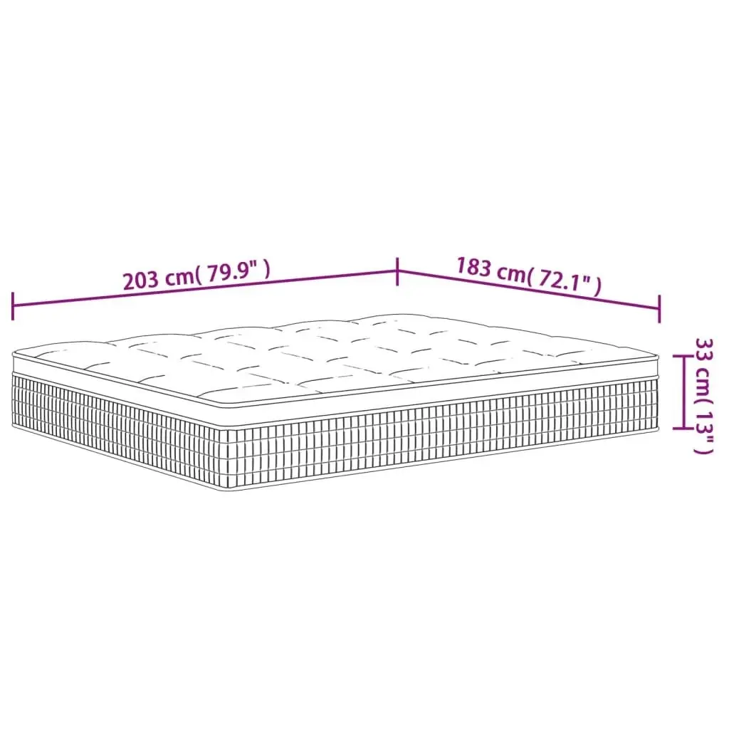 Pocket Spring Mattress Medium Firm 183x203 cm King Size 3206446