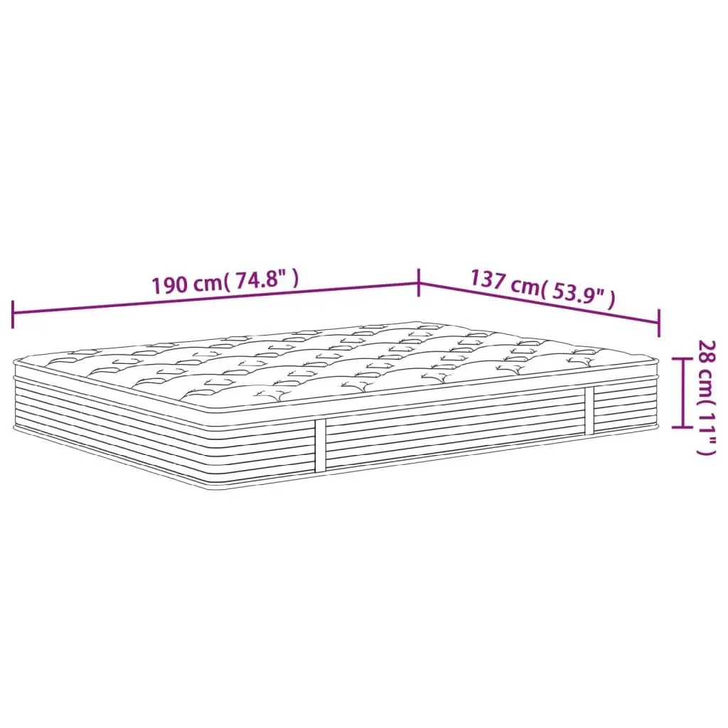 Pocket Spring Mattress Medium Plus 137x190 cm 372864