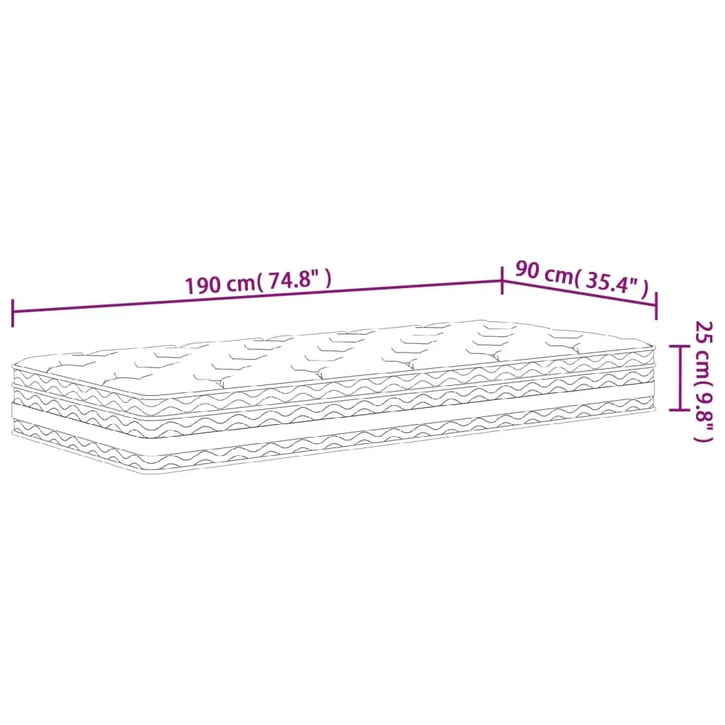 Pocket Spring Mattress Medium 90x190 cm 372913