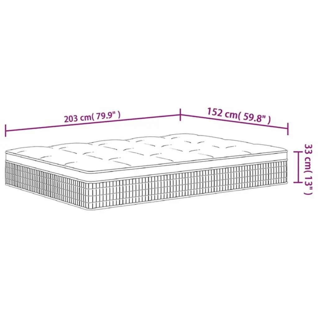 Pocket Spring Mattress Medium Firm 152x203 cm Queen Size 3206443