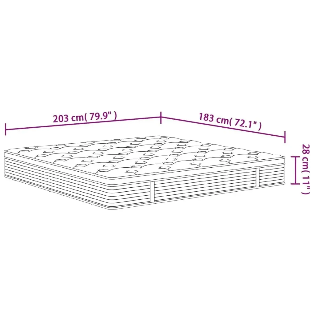 Pocket Spring Mattress Medium Plus 183x203 cm King Size 3206429