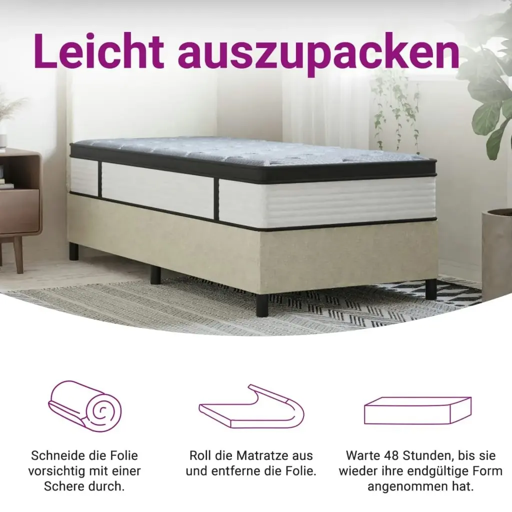 Pocket Spring Mattress Medium Plus 90x190 cm 372859