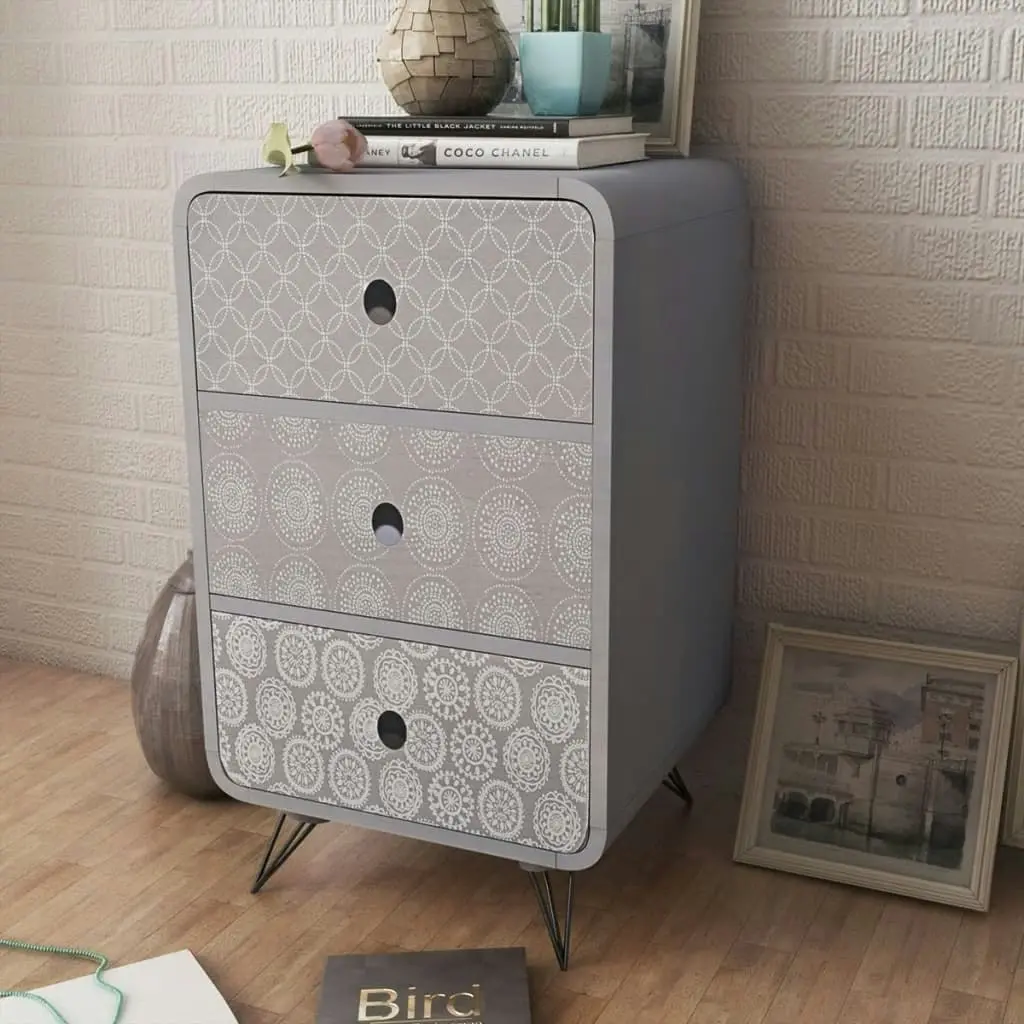 Side Cabinet with 3 Drawers Grey 242234