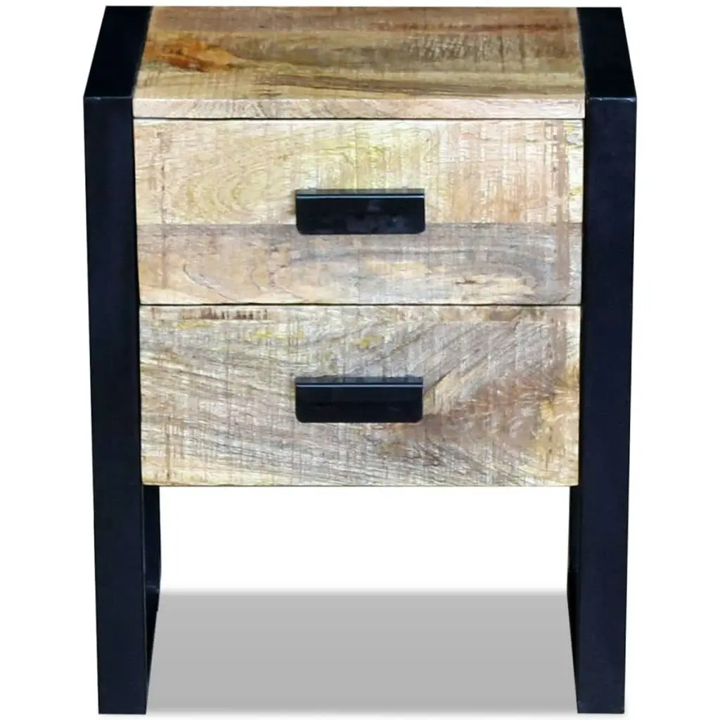 Side Table with 2 Drawers Solid Mango Wood 43x33x51 cm 243298