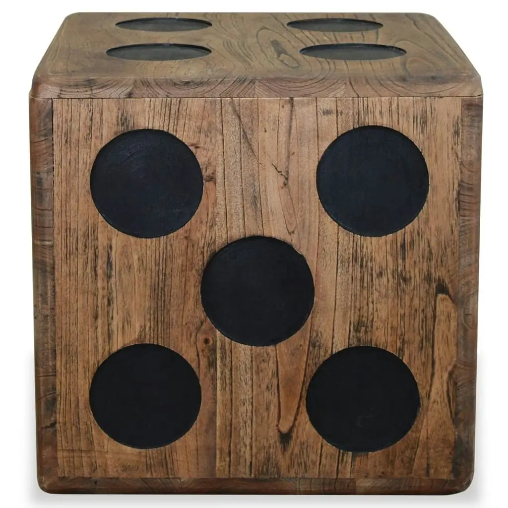 Storage Box Mindi Wood 40x40x40 cm Dice Design 244559