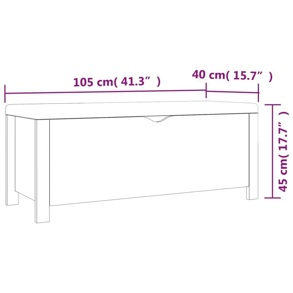 Storage Box with Cushion White 105x40x45 cm 3279326