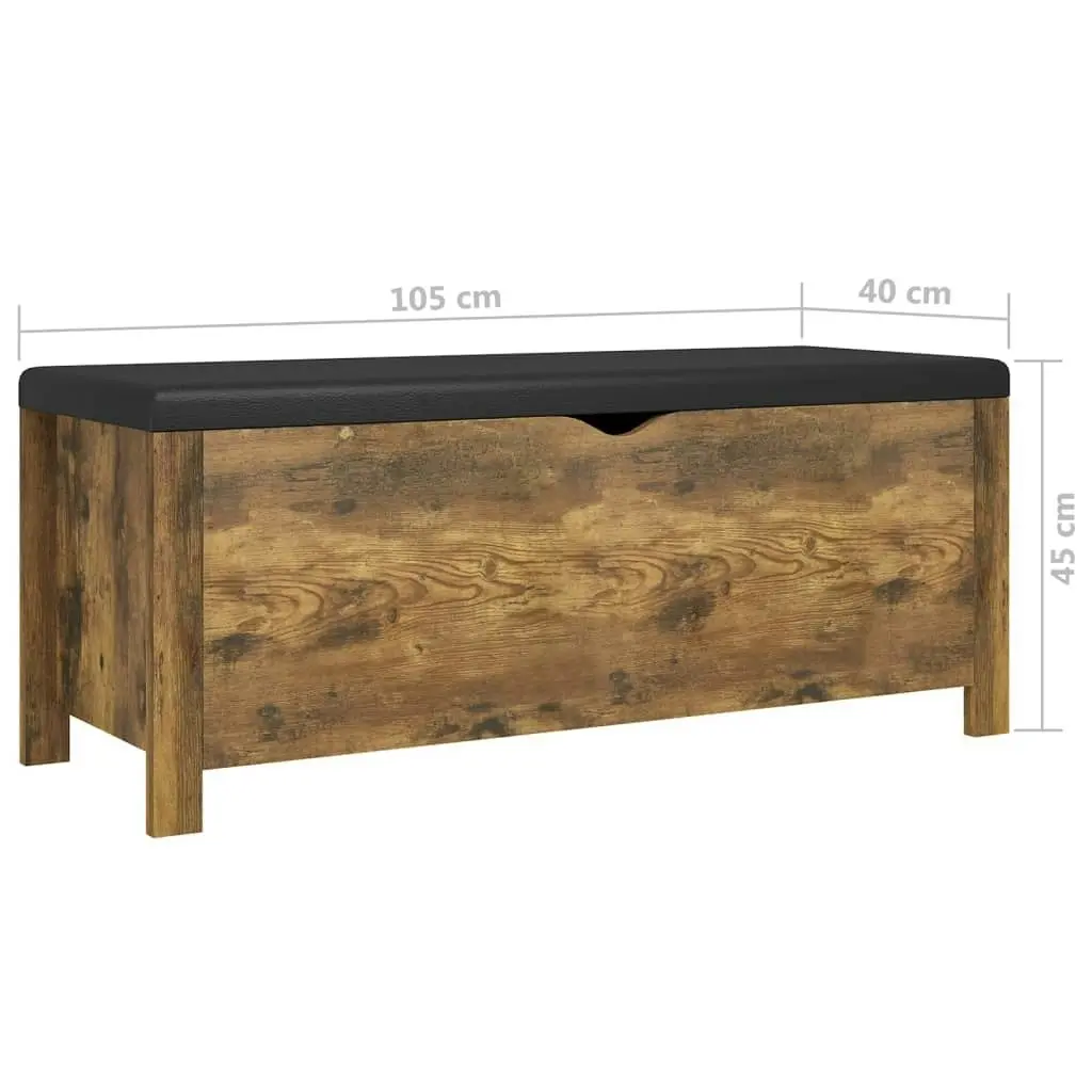 Storage Box with Cushion Smoked Oak 105x40x45 cm Engineered Wood 326776