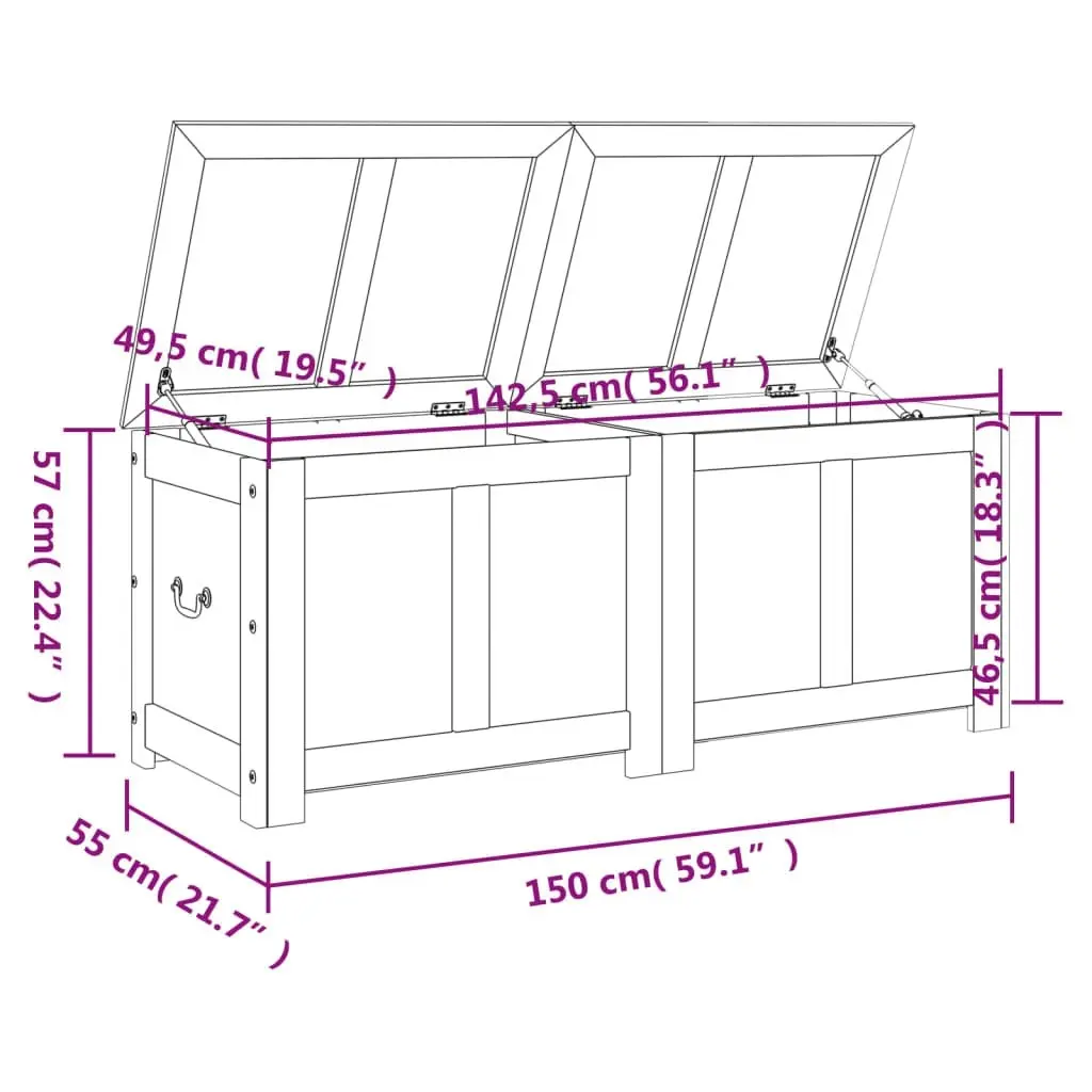 Storage Chest with Lid Brown Solid Wood Acacia 364917