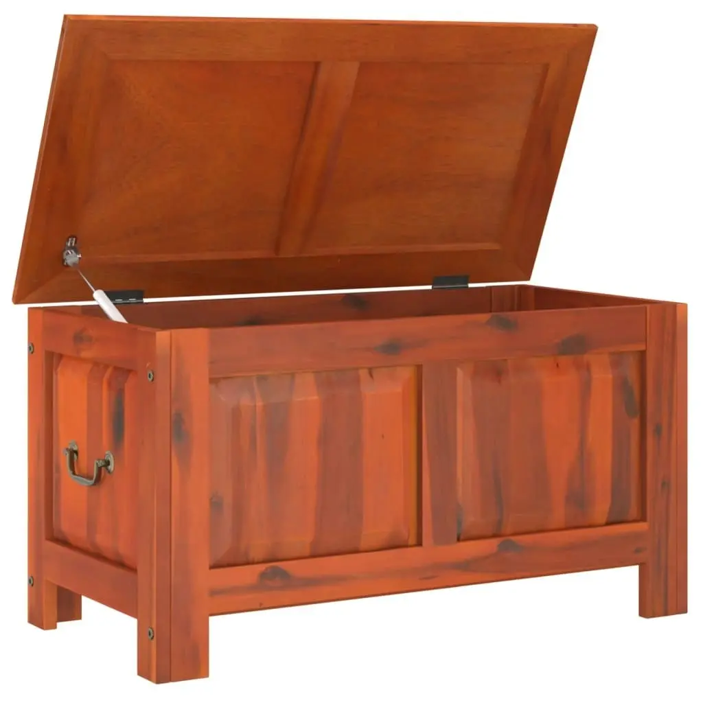 Storage Chest with Lid Brown Solid Wood Acacia 364915