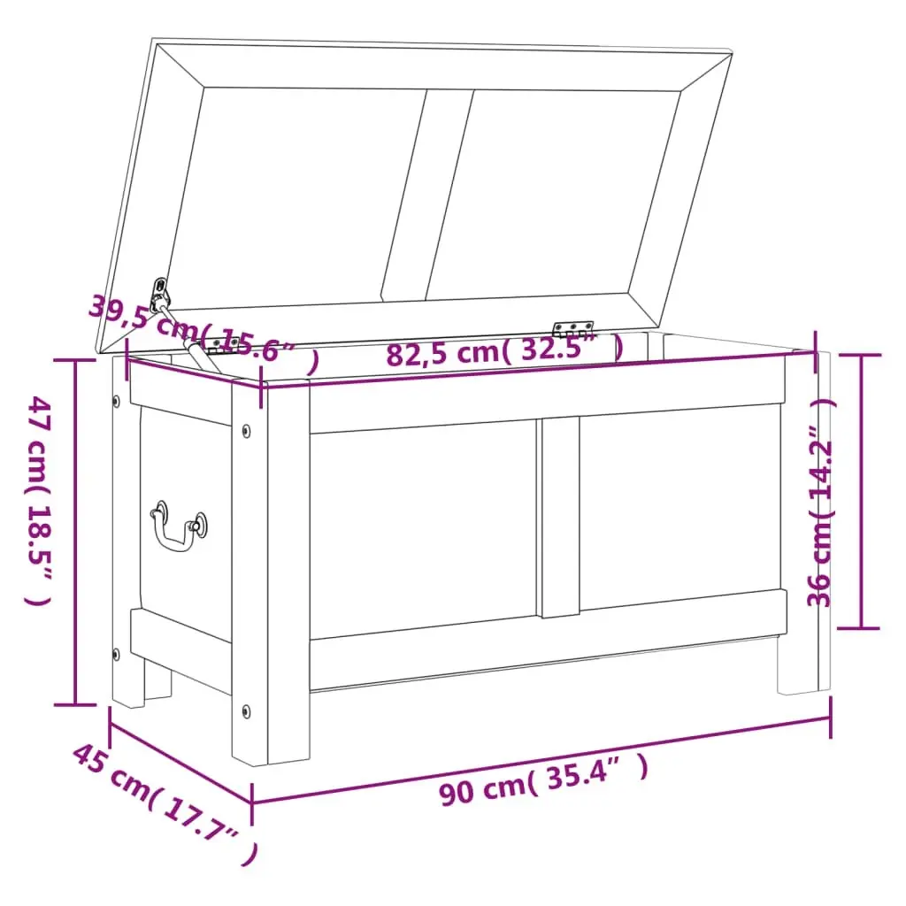 Storage Chest with Lid Brown Solid Wood Acacia 364915