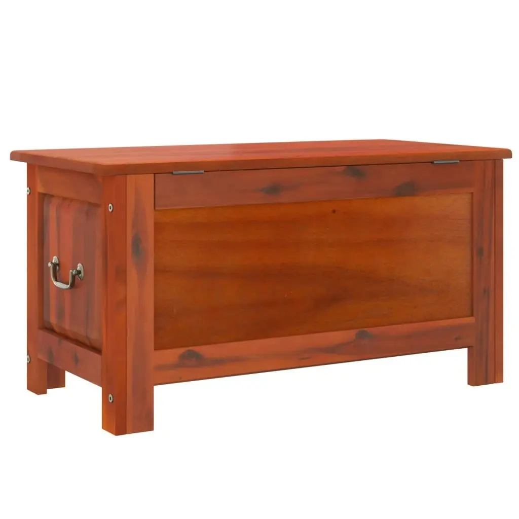 Storage Chest with Lid Brown Solid Wood Acacia 364915