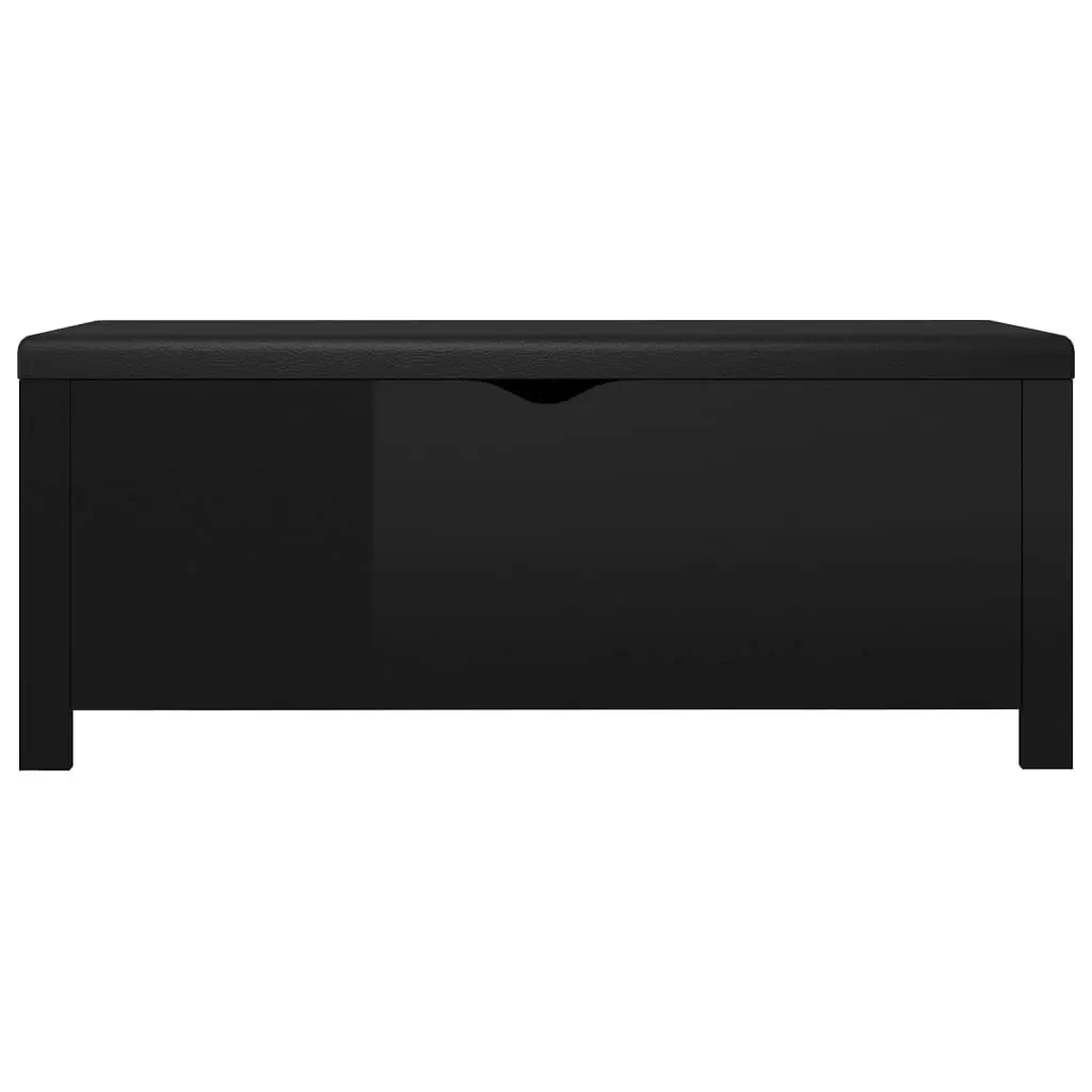 Storage Box with Cushion High Gloss Black 105x40x45 cm Engineered Wood 326775