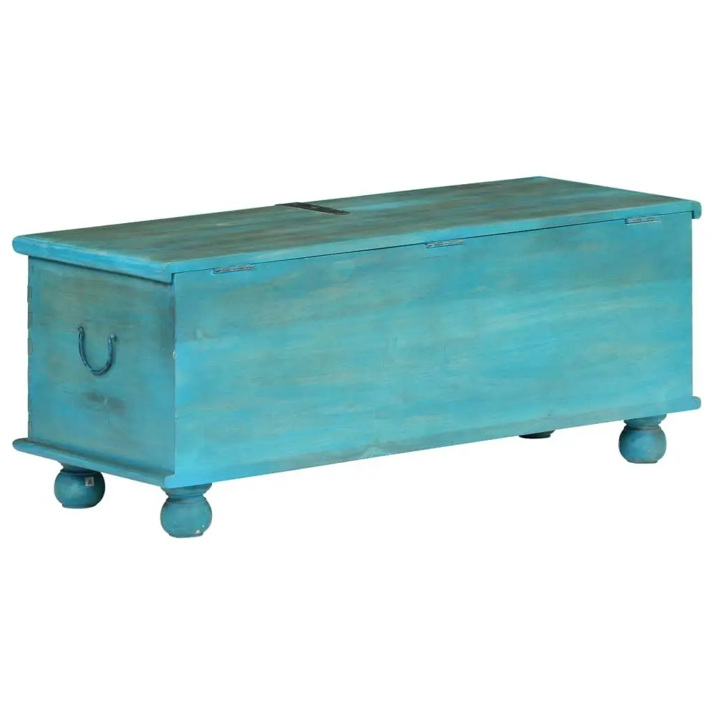 Storage Chest Solid Mango Wood Blue 100x40x41 cm 246479